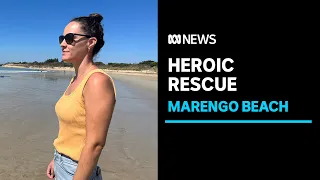 Police praise 'heroic' rescue by young woman at unpatrolled beach near Great Ocean Road | ABC News