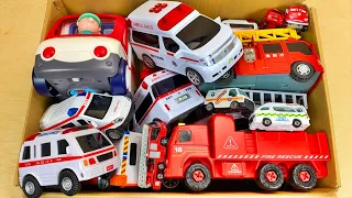 Tomica's ambulance minicar and fire truck toy are running! Emergency driving test! running uphill