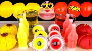 ASMR RED & YELLOW DESSERT, NIK-L-NIP WAX BOTTLE, GUMMY JELLY, 빨강 노랑 디저트 먹방, 닉클립, 눈알 젤리 EATING SOUNDS