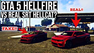 HOW SIMILAR IS THE GTA 5 HELLFIRE TO A REAL 2021 SRT HELLCAT? | Comparing the Hellfire to a Hellcat