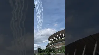 Blue Impulse Jets (JASDF) Practice Run before the Start of Paralympic Games