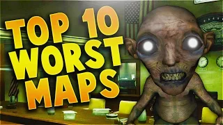 TOP 10 WORST CALL OF DUTY ZOMBIES MAPS EVER!  (Call of Duty World at War - Black Ops 3)