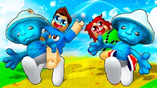 APOSTAMOS UMA CORRIDA EM CIMA DO SMURF CAT NO ROBLOX!!