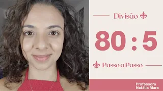 "80/5" "80 dividido por 5" "80:5" "dividir 80 por 5" "Aprender a dividir" "80%5" "Matemática grátis"