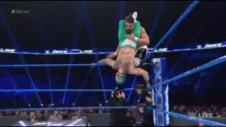Rey Mysterio Vs Andrade Cien Almas 2 Out of 3 Fall Count - 22 January 2019 | WWE Smackdown LIVE