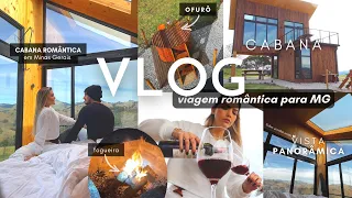 TOUR PELA CABANA ROMÂNTICA EM MG, VIAGEM CASAL, OFURÔ, LAREIRA E MUITO VINHO #vlog