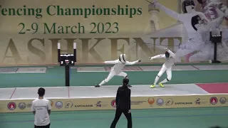 Tashkent ASIAN CHAMPIONSHIPS 2023,CADET Men's Foil final CHIBA JPN v CHOI KOR