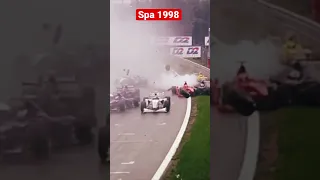 F1 Spa 1998 Crash #coulthard #crash #pileup #damage #accident #belgium #1998 #f1