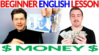 Easy Beginner English Listening Course Lesson: Canadian & American Money 💲💵💲 Comprehensible Input