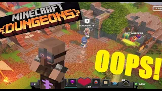 I forgot the blacksmith until lvl 22! Minecraft Dungeons mess up! (no commentary)