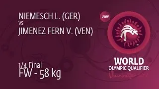 1/4 FW - 58 kg: L. NIEMESCH (GER) df. V. JIMENEZ FERN (VEN) by TF, 11-0