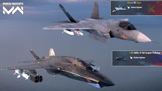 MiG-41M Super Fulmar vs J-35 | VIP Strike Fighter Damage Test - Modern Warships