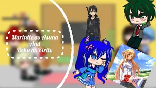 MLB and Mha react to Marinette as Asuna and Deku as Kirito(Sword Art Online)| (Deku X Mari) Part 2