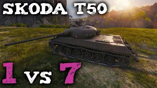 Škoda T 50 - 11 Kills - 9,6K Damage - 1 vs 7 - World of Tanks