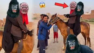 Zombi Or Gorilla Ko Horse Per Ride Kerwa Di😱Bohat Enjoy Kiya🥳