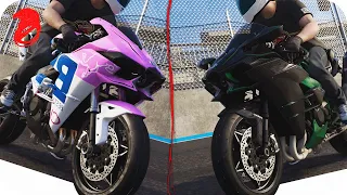 KAWASAKI H2 VS KAWASAKI H2 "R"!! LAS MOTOS MAS RAPIDAS DEL PLANETA