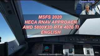 MSFS 2020 HECA RNAV Approach AMD 5800X3D RTX 4070 TI English - that`s LIVE ... sorry