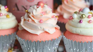 Soft & Fluffy Pink Champagne Cupcakes! (New Year's Dessert Idea)