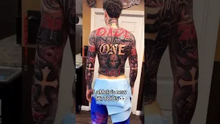 Melo’s whole back is TATTED 😳 (via rockrollg/IG) #shorts #basketball #nba #tattoo #lameloball