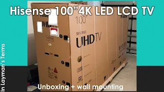 Installing my Hisense 100" 4K TV - INSANE!! 100S8