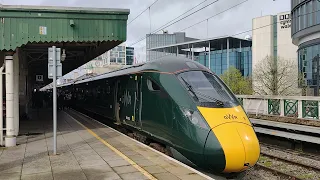 GWR IET 800 303 power change at Cardiff Central ( Diesel to Electric)