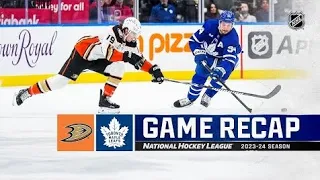 Ducks @ Maple Leafs 2-17 - NHL Highlights 2024.