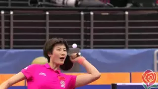 [TT serve] Amazing Reverse Tomahawk (Slo Mo Analysis) from Ding Ning