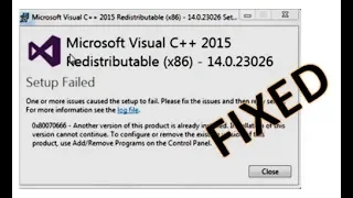 how to fix Microsoft Visual C++ 2015 Redistributable Setup Failed [0x80240017]