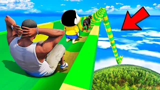 SHINCHAN AND FRANKLIN TRIED THE LONGEST WATER SLIDE FROM SKY IN GTA 5