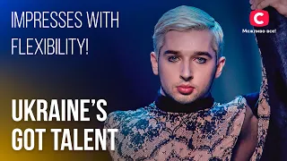 🤸‍♀️Balance master impresses with incredible flexibility! – Ukraine's Got Talent