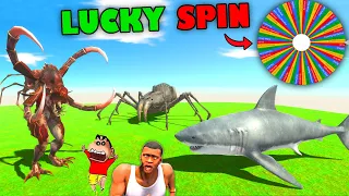 LUCKY MYSTERY SPIN BATTLES with SHINCHAN vs CHOP vs AMAAN-T in Animal Revolt Battle Sim REAL UNITS