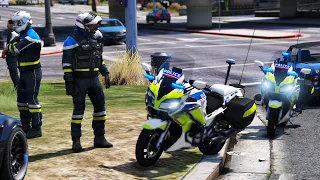 [GTA 5] GROSSE PATROUILLE AVEC LES POLICIERS MOTOCYCLISTES | LSPDFR #1077