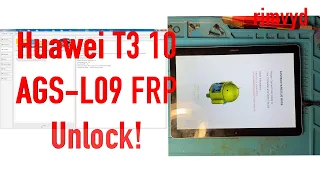 Huawei T3 10 AGS L09 FRP Google Account Unlock 2023 with EFT pro