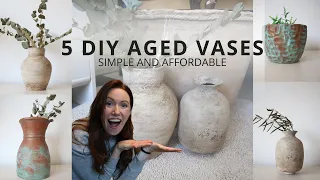 DIY AGED VASES - HOW TO // Budget friendly// Flea market finds and euro store finds