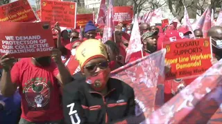 South African health workers protest in Pretoria | AFP