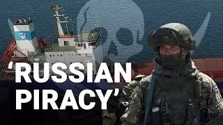 Russian soldiers board cargo ship in the Black Sea