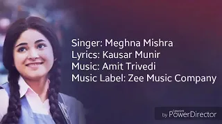 "Main Chand Hu" song. Lyrics || karoke || Secret Super Star || Meghna Mishra || Zee music || Ragini.