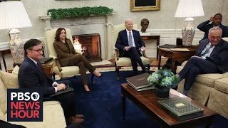 Biden, congressional leaders meet at White House with potential shutdown looming