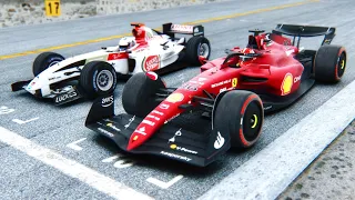 Ferrari F1 2022 F1-75 vs F1 Honda 2004 Jenson Button at Baku