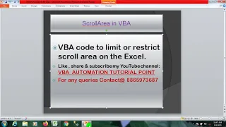 VBA code to limit or restrict the scroll area on the Excel