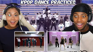 FIRST TIME REACTING TO KPOP DANCE PRACTICE VIDEOS (BTS , STRAY KIDS , SEVENTEEN , BLACKPINK ,TWICE )