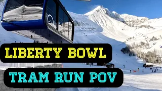 Experience a POV ski run down Libery Bowl on Lone Peak at Big Sky Ski Resort in Montana.