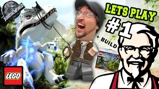 Lets Play LEGO Jurassic World Part 1:  KFC is DINOSAUR MEAT! (FGTEEV GAMEPLAY) w/ Gallimimus Trap