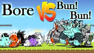 The Battle Cats - All Bore VS All Bun Bun (Bosses War)