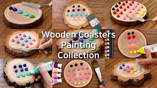 Wooden Coster Acrylic Painting Collection｜Satisfying Relaxing Video