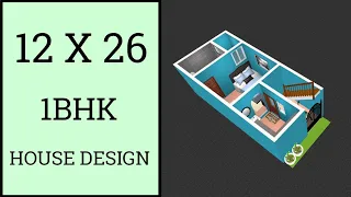 12 x 26 घर का नक्शा ll 312 Sqft House Design ll 12 x 26 House Plans ll 12 x 26 Ghar Ka Naksha