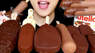 ASMR MAGNUM TICO CHOCOLATE ICE CREAM PARTY 🍫🍦NUTELLA DESSERT MUKBANG 초콜릿 아이스크림 누텔라 먹방 EATING SOUNDS