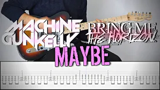 MACHINE GUN KELLY ft. BRING ME THE HORIZON -  MAYBE | Guitar Cover Tutorial (FREE TAB)