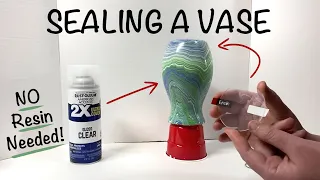 How To Seal A Painted Vase WITHOUT Resin! ~ Finishing An Acrylic Pour Vase