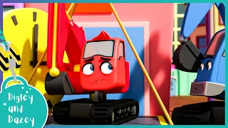 Construction Games! Working With Shapes! 🚧 🚜 | Digley and Dazey | Kids Construction Truck Cartoons